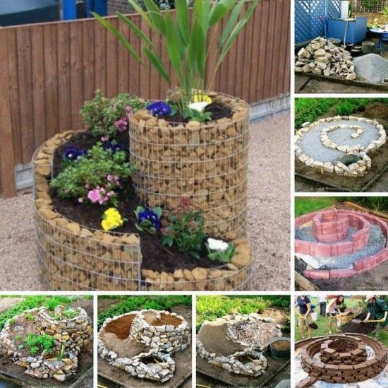 Ideas para hacer un jardín con plantas, en espiral