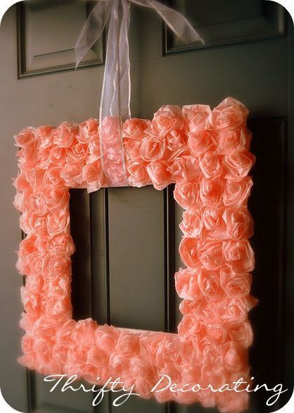 DIY cuadro de rosas con papel de seda