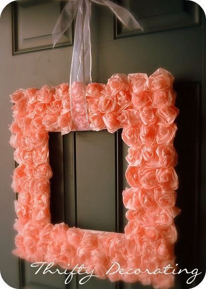 DIY cuadro de rosas con papel de seda