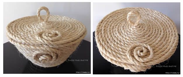 DIY como hacer un cesto de cuerda con tapa