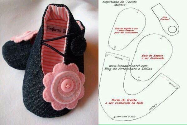 6 Modelos con molde de zapatillas para bebe 6