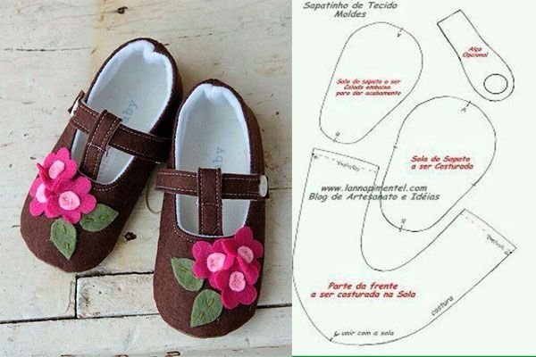 6 Modelos con molde de zapatillas para bebe 4