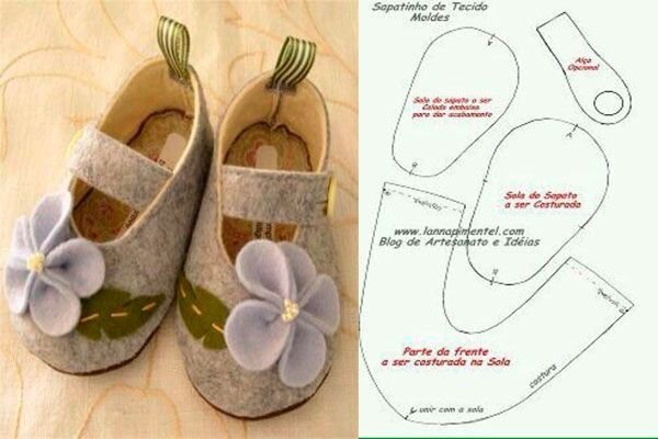 6 Modelos con molde de zapatillas para bebe 3
