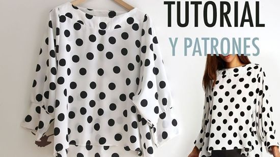 DIY+patrones para hacer una blusa de lunares
