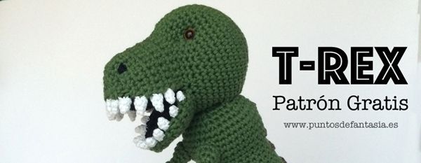 Patrón gratis para hacer un dinosaurio T-rex en amigurimi