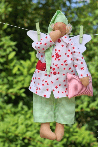 Tilda muñeca de tela en pijama (2)