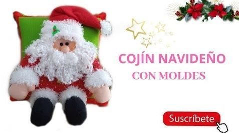 Moldes gratis para hacer un cojín de Papá Nóel