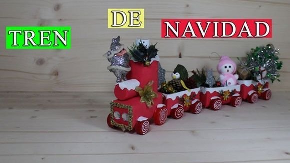 DIY para hacer un tren de navidad reciclando