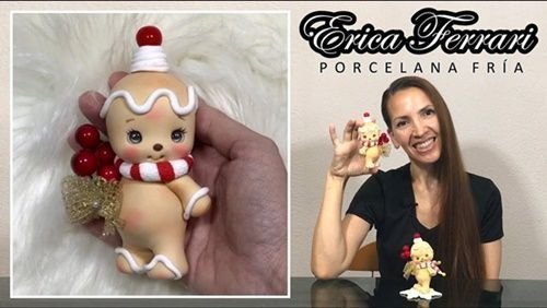 Galleta de jengibre en porcelana fría