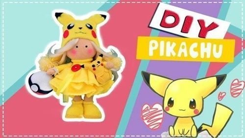 DIY + molde muñeca rusa Pikachu en fieltro