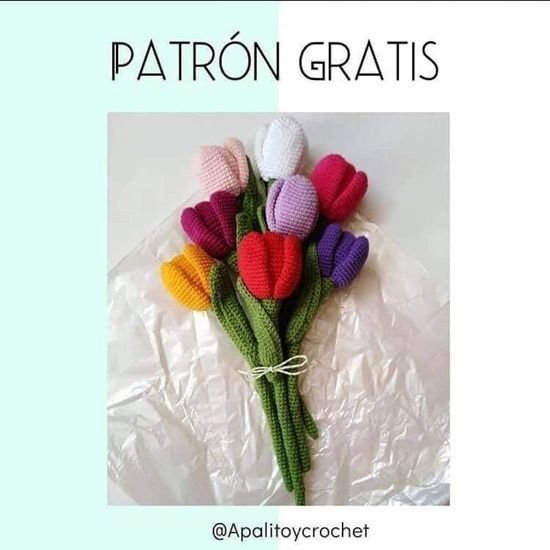 Tulipanes a crochet patrón gratis