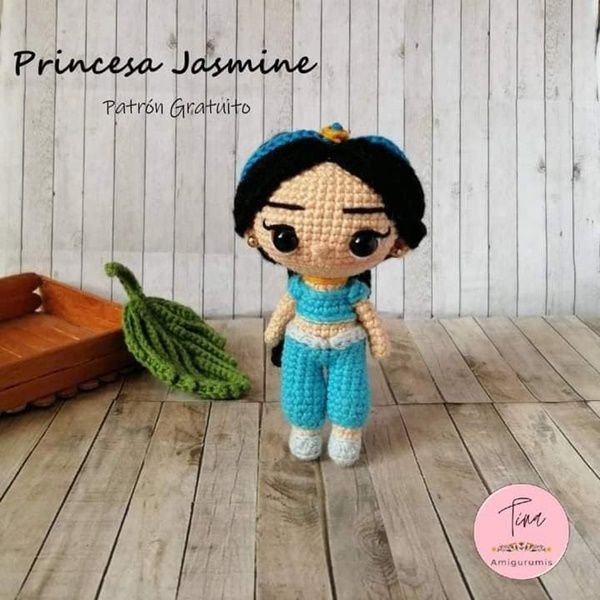 Patrón princesa Jasmine en amigurumi