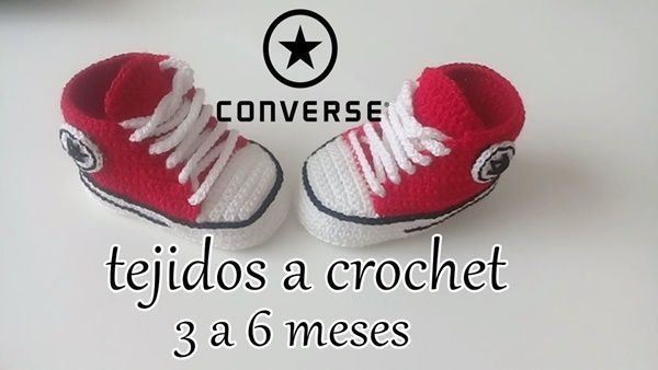 Zapatillas converse a crochet para bebé