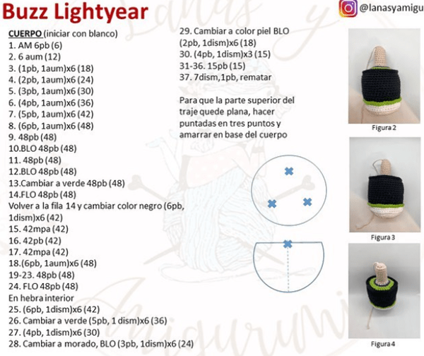 Buzz lightyear en amigurumi con patrón gratis P2