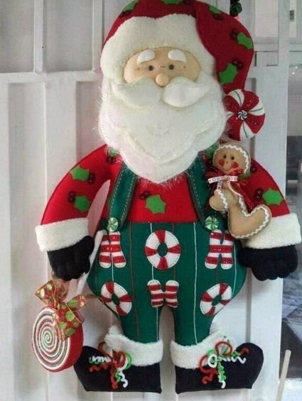 Papá Noel en fieltro con moldes gratis