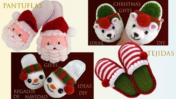 DIY Zapatillas navideÃ±as a crochet