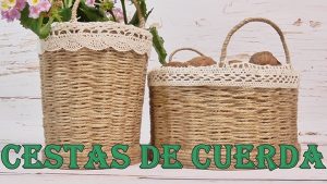 Como hacer cestas con yute o cuerda
