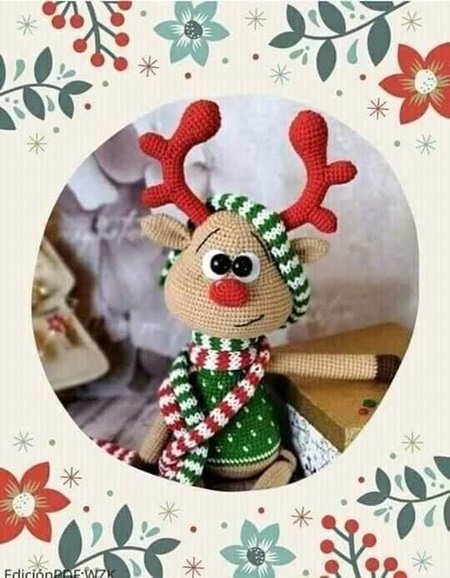 Reno de navidad amigurumi