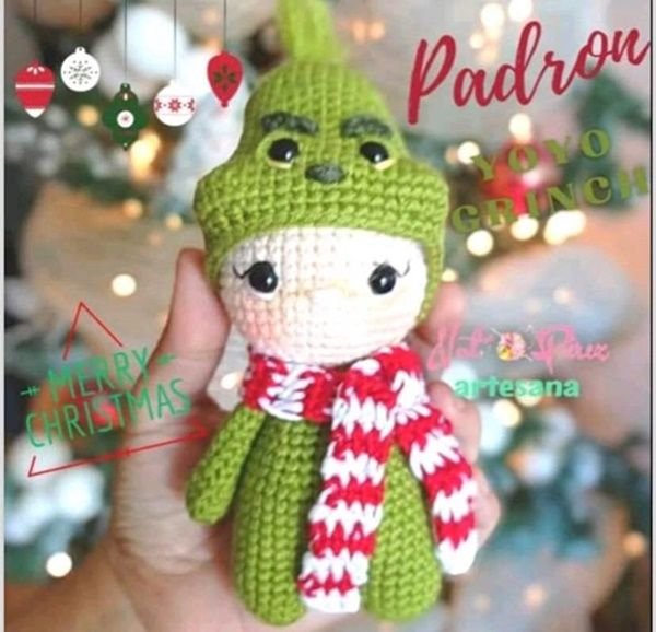 Patrón gratis amigurumi vestido de Grinch