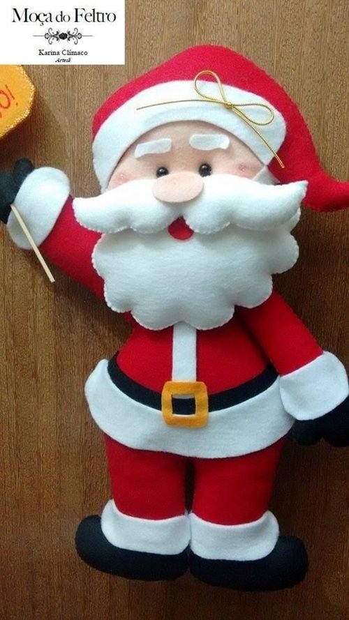 Muñeco Papá Noel para hacer en fieltro