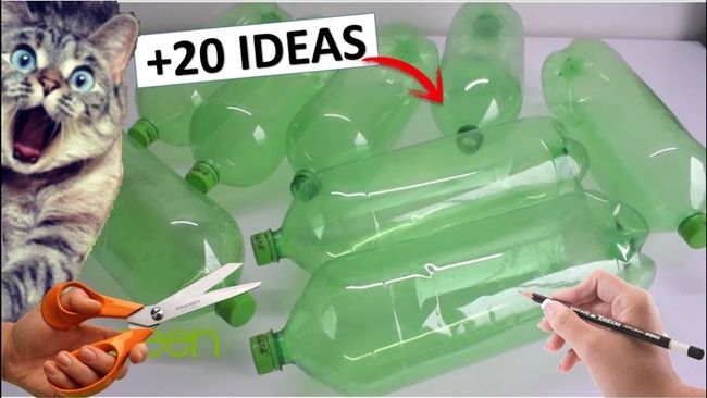 Diversas manualidades reciclando botellas plásticas